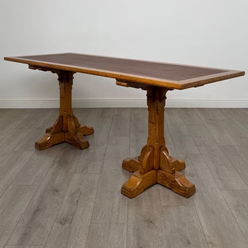 Antique 20th Century Large Arts & Crafts Library Table in Oak
