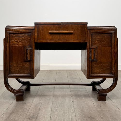 Antique 20th Century Unique Art Deco Style Desk in Oak