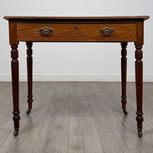 Antique 19th Century Victorian Writing Table in Golden Oak