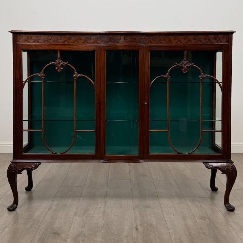 Antique 20th Century Glazed Display Cabinet in Mahogany