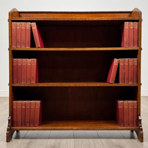 Antique 20th Century Open Bookcase in Golden Oak