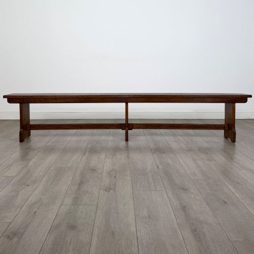 Antique 19th Century Long Georgian Tavern Bench in Oak