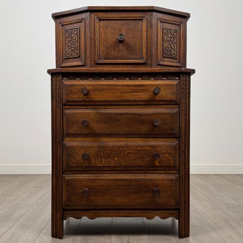 Antique 20th Century Edwardian Cupboard in Oak