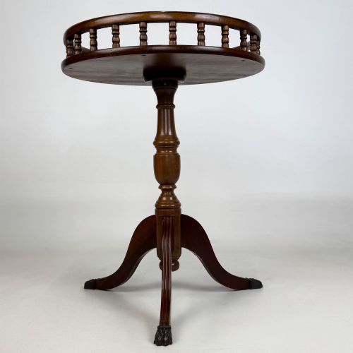 Antique 20th Century Beech Side Table with a Gallery