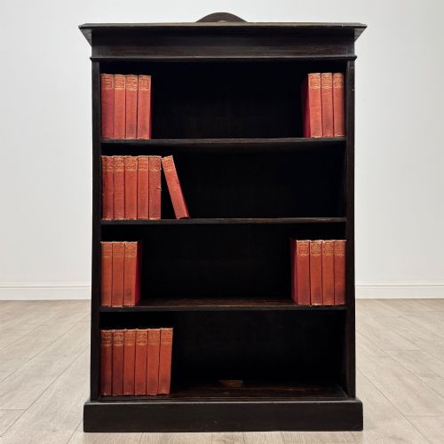 Antique 20th Century Edwardian Open Bookcase in Oak