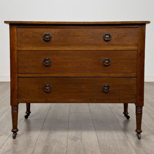 Antique 20th Century Edwardian Chest of Drawers in Oak