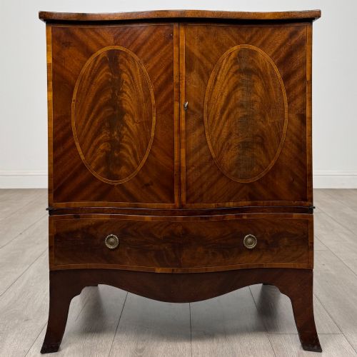 Antique 20th Century Serpentine Cupboard in Mahogany