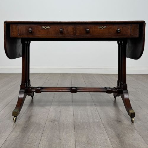 Antique 19th Century Regency Style Side Table in Yew Wood