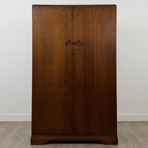 Vintage 20th Century Good Quality Fitted Wardrobe in Oak