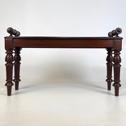 fig 4. Antique 19th Century Small Victorian Hall Bench In Mahogany