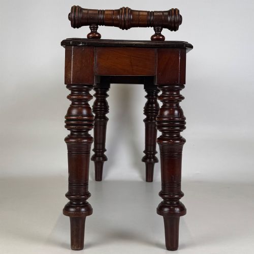 fig 6. Antique 19th Century Small Victorian Hall Bench In Mahogany