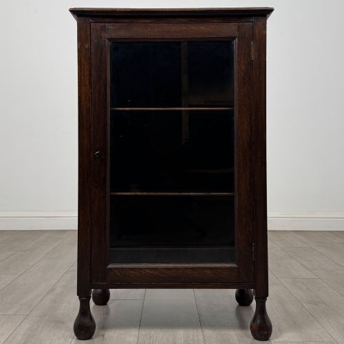 Antique 20th Century Edwardian Display Cabinet in Oak