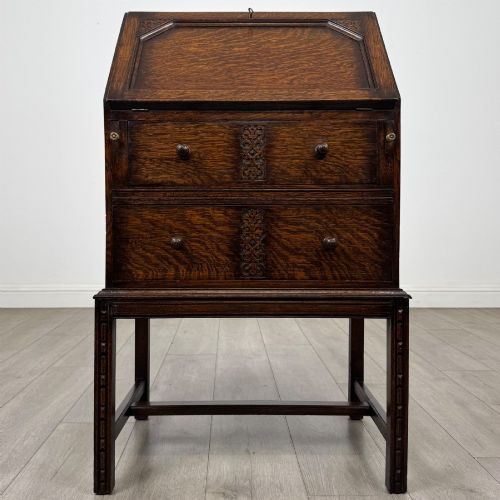 Antique 20th Century Small Edwardian Bureau in Oak