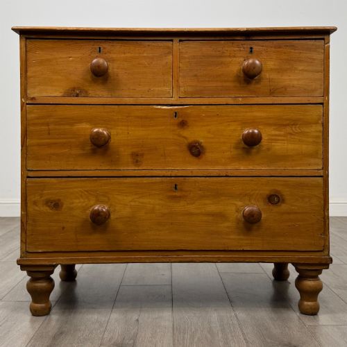 Antique 19th Century Victorian Pine Chest of Drawers