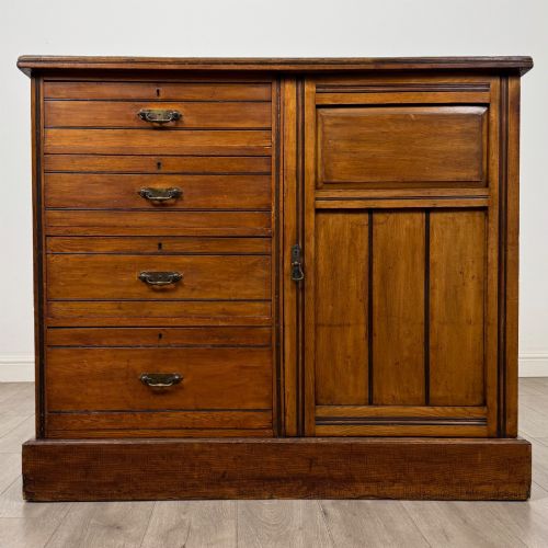 Antique 19th Century Ash Cupboard by G. Bartholomew & Co