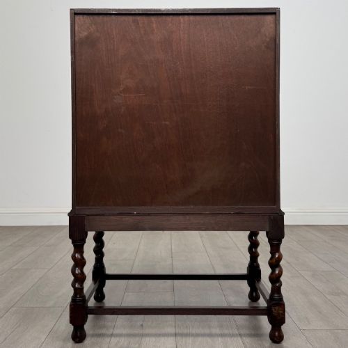 fig 5. Antique Small Edwardian Oak Bureau | Barley Twist Legs | AF-6548
