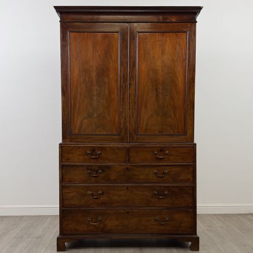 Antique Georgian Mahogany Linen Press | 18th Century | Af-6496