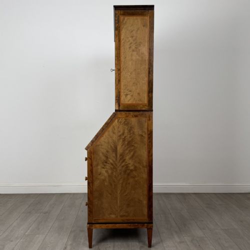 fig 4. Antique Inlaid Satinwood Bureau Bookcase | Glazed Doors | AF-6532