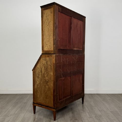 fig 5. Antique Inlaid Satinwood Bureau Bookcase | Glazed Doors | AF-6532