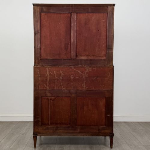 fig 6. Antique Inlaid Satinwood Bureau Bookcase | Glazed Doors | AF-6532