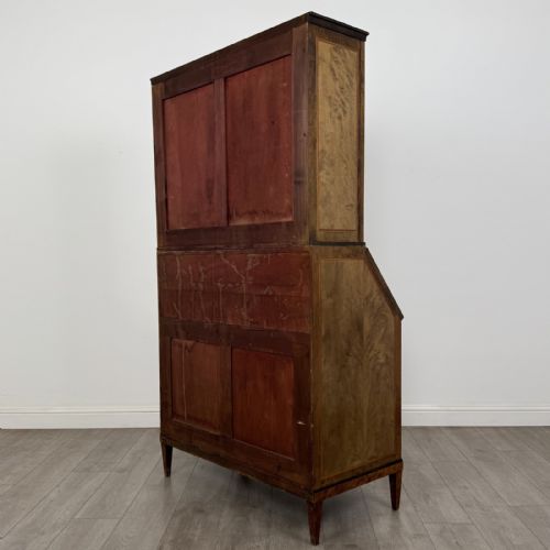 fig 7. Antique Inlaid Satinwood Bureau Bookcase | Glazed Doors | AF-6532