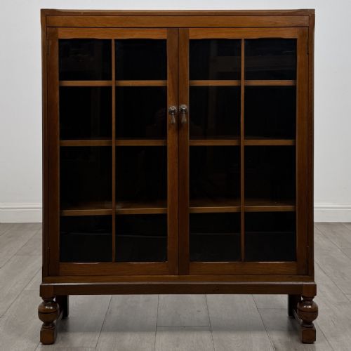 Antique Oak Display Cabinet | Turned Legs | Af-6544