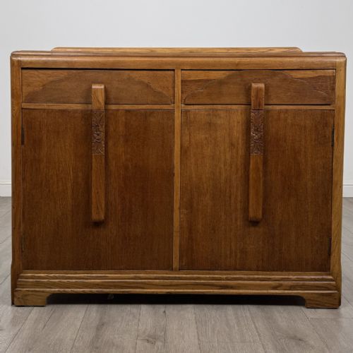Antique Art Deco Style Oak Sideboard | Raised Gallery