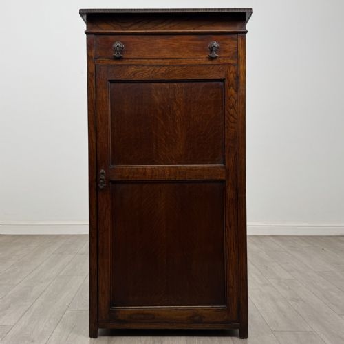 Antique Edwardian Oak Cupboard | Lift Up Lid