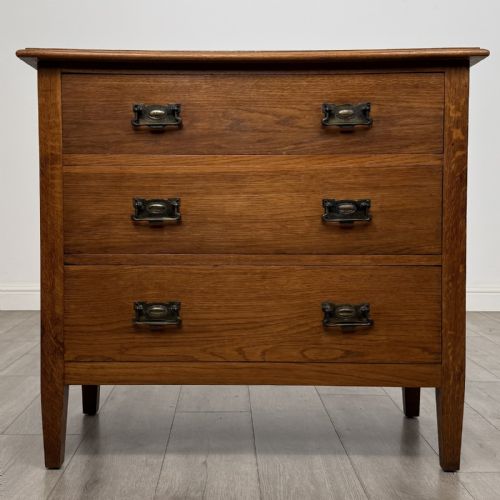 Antique Edwardian Golden Oak Chest of Drawers | Three Drawers