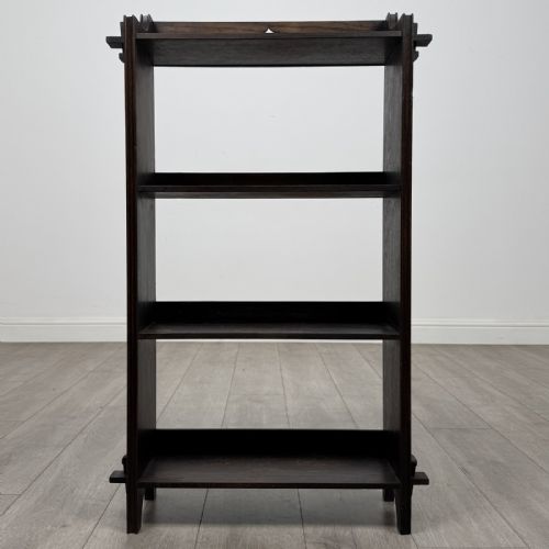 Antique Small Oak Open Bookcase | Raised Gallery 