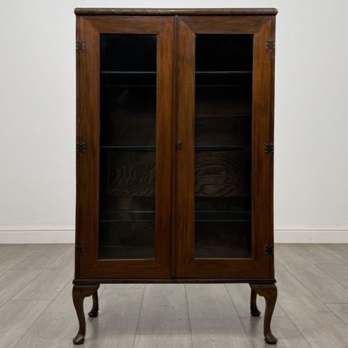 Antique Edwardian Mahogany Display Cabinet | Glass Shelves