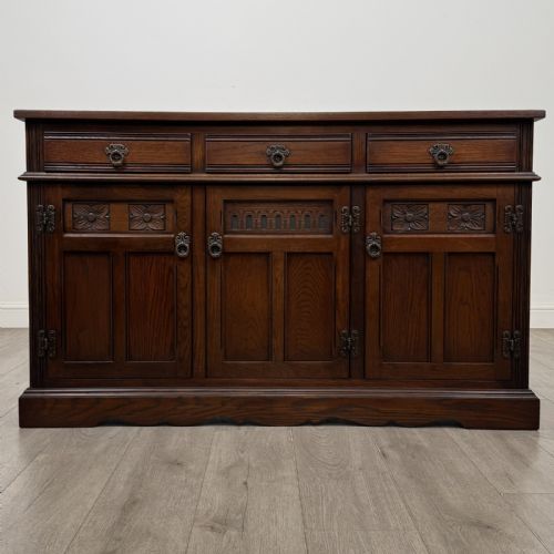 Antique Oak Sideboard | Carved Detailing