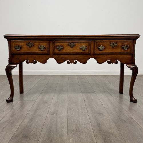 Antique Queen Anne Style Elm Dresser Base | Cabriole Legs