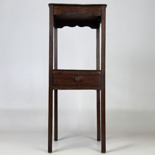 Antique Edwardian Oak Side Table | Single Drawer