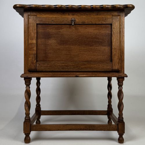 Antique Edwardian Oak Cupboard | Barley Twist Legs