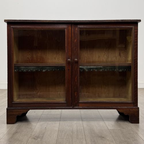 Antique Victorian Oak Display Cabinet | Low Glazed Bookcase