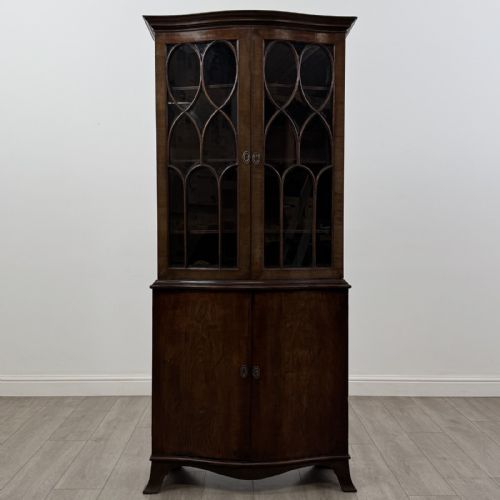 Antique Georgian Mahogany Bookcase | Serpentine with Astragal Glazing