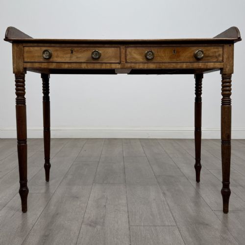 Antique Georgian Mahogany Writing Table | Turned Legs