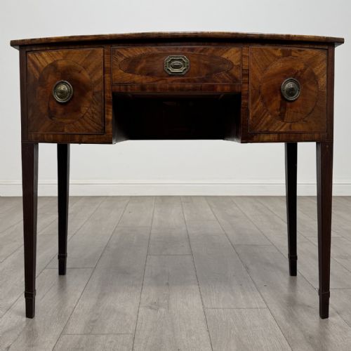 Antique Georgian Mahogany Bow Front Side Table | 18th Century