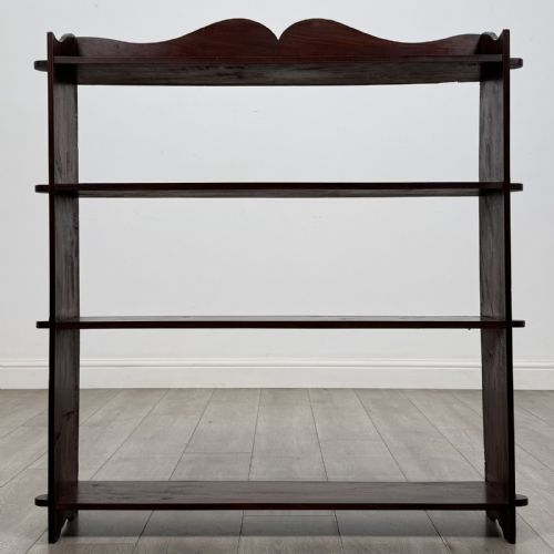 Antique Mahogany Open Bookcase | Raised Gallery