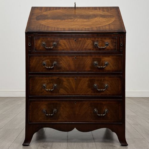 Antique Small Georgian Style Mahogany Bureau | Fitted Interior