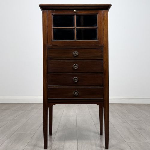 Antique Small Edwardian Mahogany Cabinet | Raised Gallery
