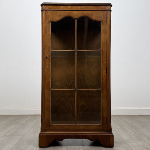 Antique 20th Century Burr Walnut Display Cabinet | China Cabinet