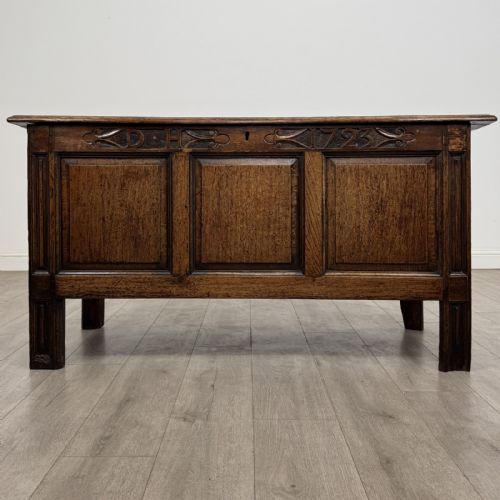 Antique Georgian Golden Oak Coffer | Dated 1723