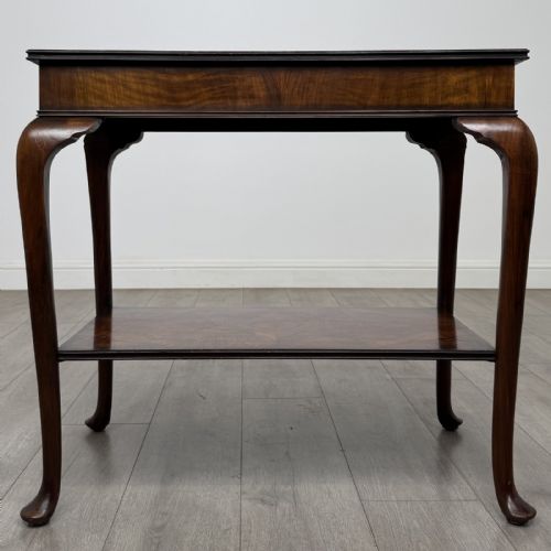 Antique Edwardian Burr Walnut Side Table | Cabriole Legs