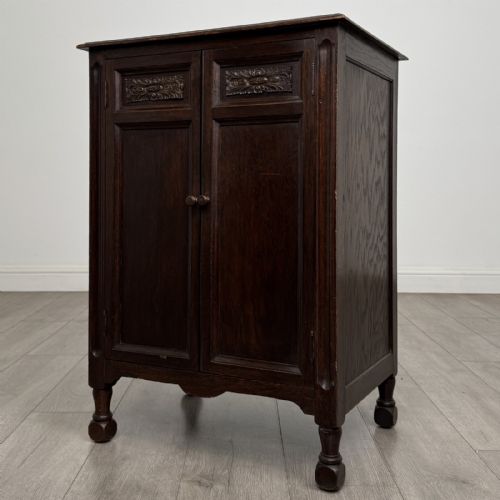 fig 1. Antique Edwardian Oak Cupboard | Fitted Interior