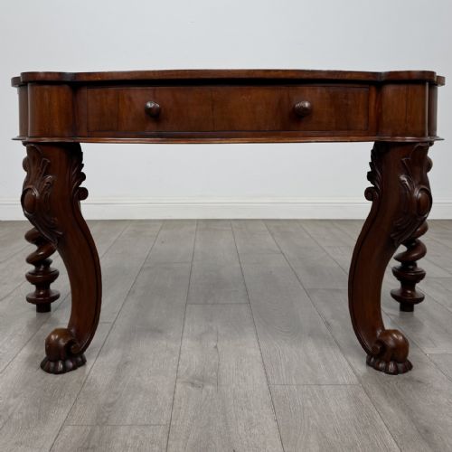 Antique Victorian Mahogany Console Table | Cabriole Legs