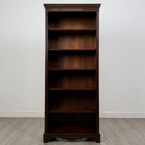 Vintage Georgian Style Mahogany Open Bookcase | Dentil Cornice