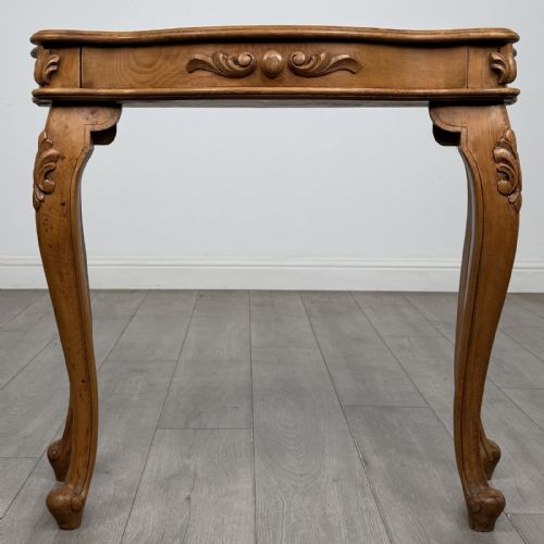 Vintage French Style Oak Console Table | Serpentine Front