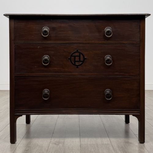 Antique Arts & Crafts Mahogany Chest of Drawers | Ring Handles